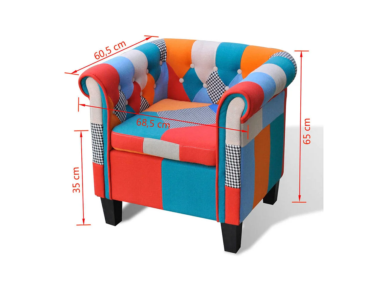 Sillón de salón | Silla Relax con diseño de retales de tela Patchwork SHL2125