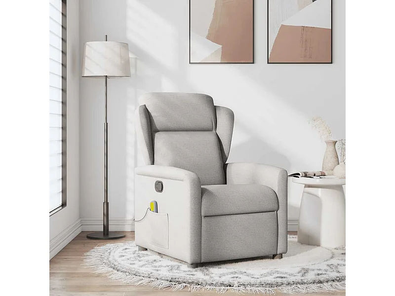 Fauteuil inclinable-Chaise de relax-Fauteuil de Massage gris nuage tissu SHL2961