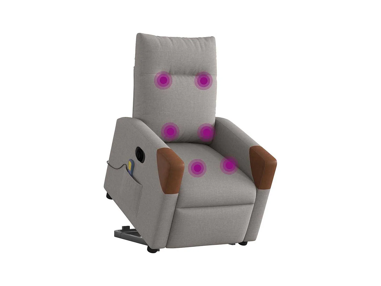 Fauteuil inclinable électrique-Chaise de relax-Fauteuil de Massage Taupe Tissu SHL3677