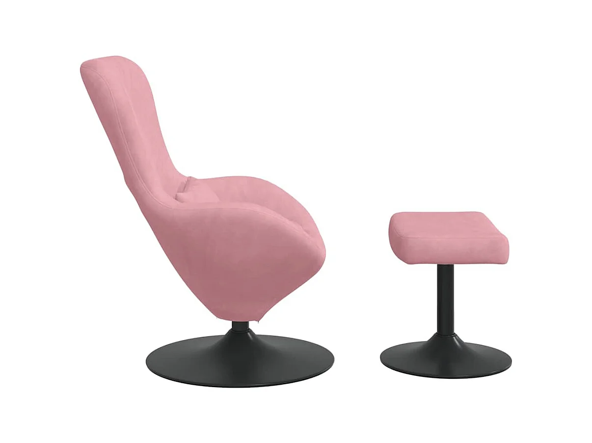 Fauteuil de Salon-Chaise-Fauteuil œuf avec repose-pieds Rose 63x73x90 cm Velours SHL1738