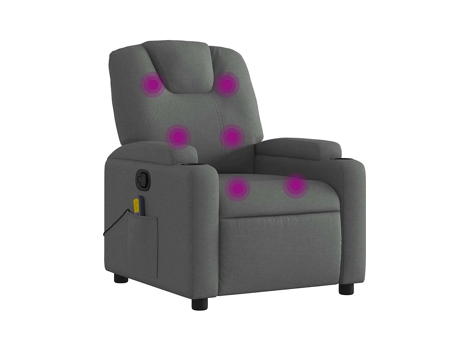 Fauteuil inclinable-Chaise de relax-Fauteuil de Massage Gris foncé Tissu SHL1833