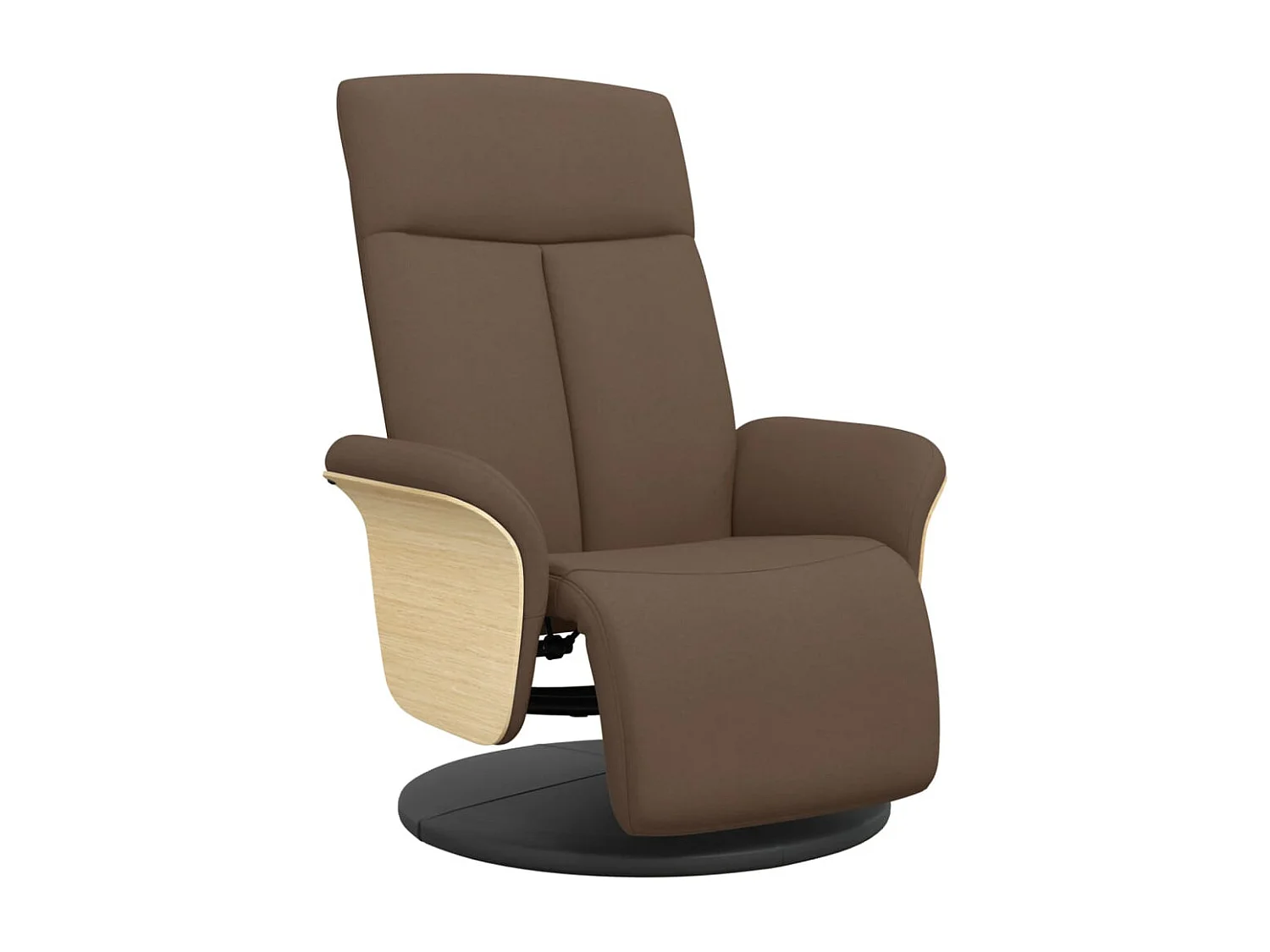 Fauteuil inclinable-Fauteuil de salon avec repose-pieds marron tissu SHL3838