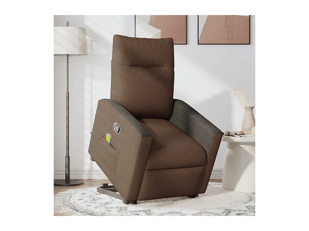 Silla de masaje reclinable de pie de tela marrón SHL2792