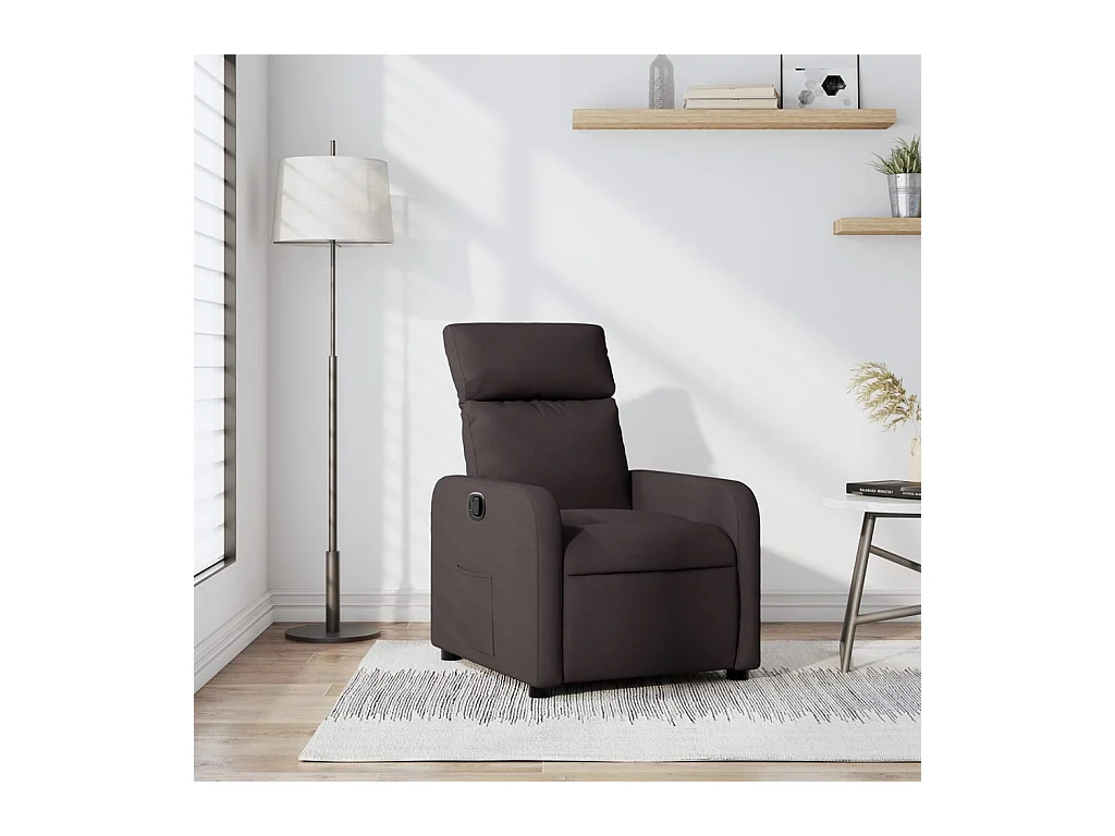 Sillón de relax | Silla | Sillón reclinable de tela marrón oscuro SHL6057