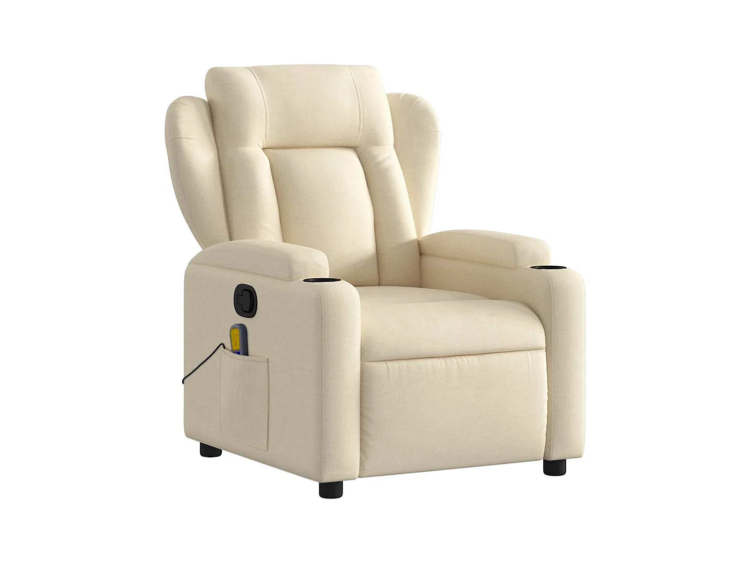 Fauteuil inclinable-Chaise de relax-Fauteuil de Massage crème tissu SHL5439