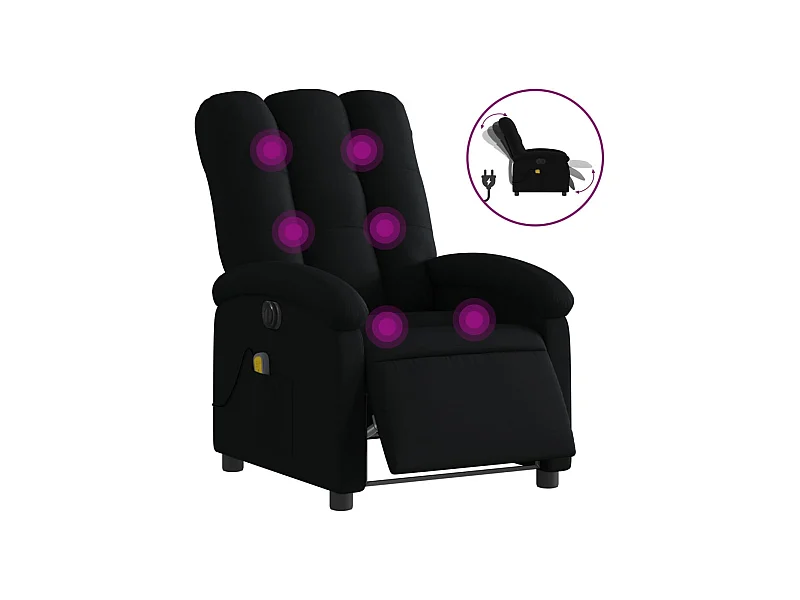 Sillón de relax | Sillón reclinable de masaje eléctrico tela negro SHL5896