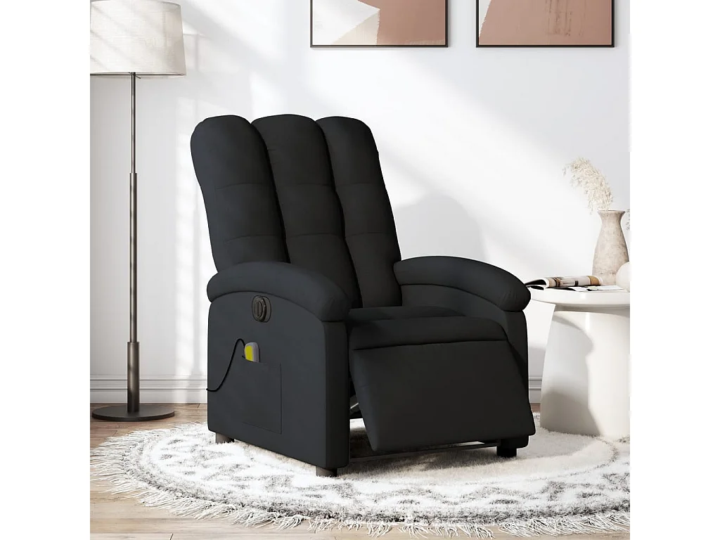 Sillón de relax | Sillón reclinable de masaje eléctrico tela negro SHL5896