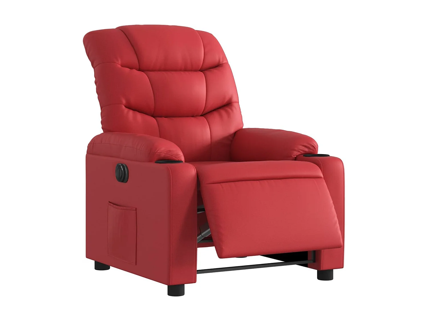 Relaxstoel | Fauteuil verstelbaar elektrisch kunstleer rood