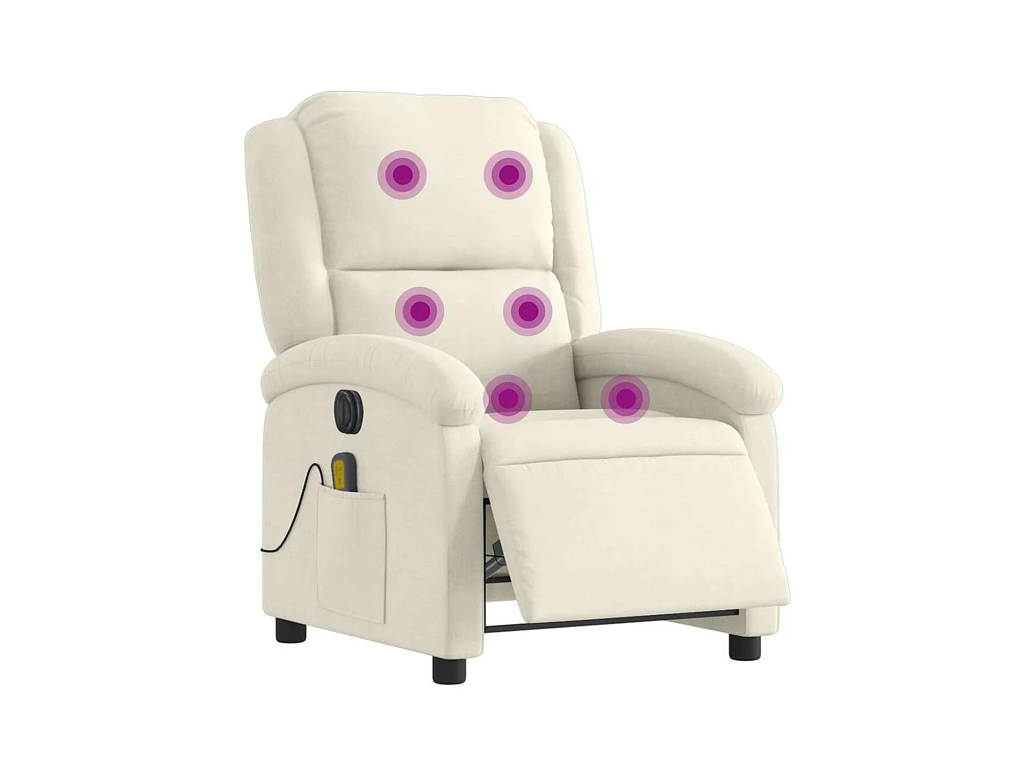 Sillón de relax | Sillón reclinable de masaje eléctrico terciopelo color crema SHL6654