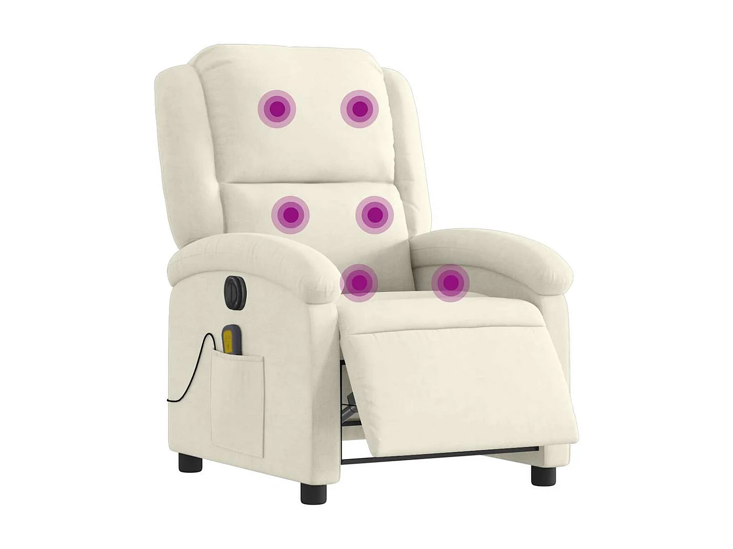 Fauteuil inclinable électrique-Chaise-Fauteuil de Massage crème velours SHL2836