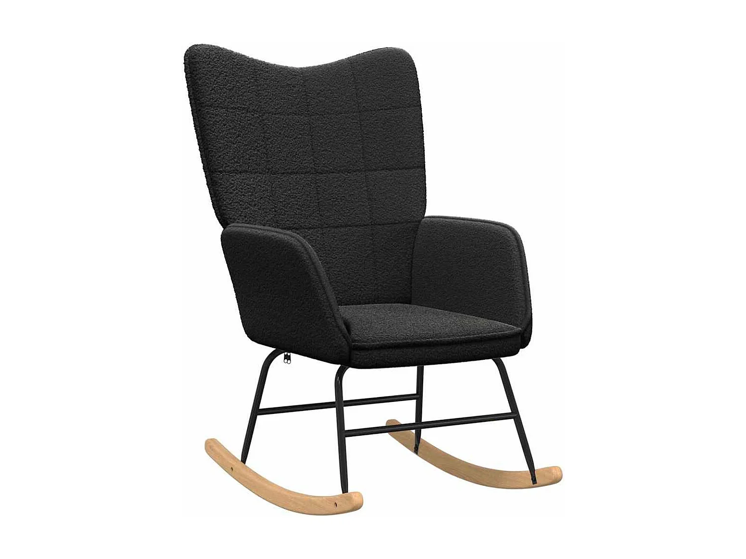 Schaukelstuhl | Schaukelsessel Schwarz Sherpa-Stoff SHL6218