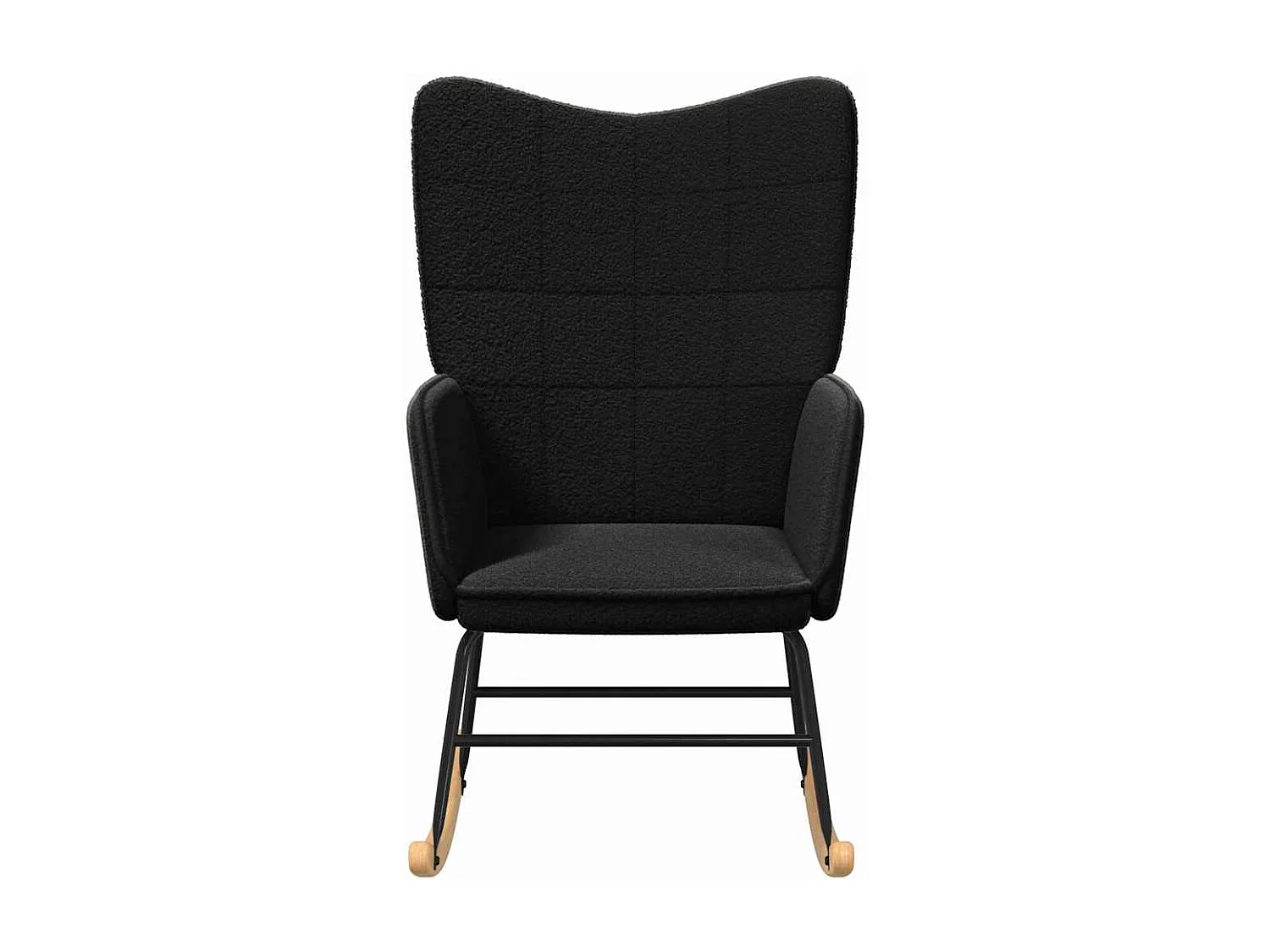 Schaukelstuhl | Schaukelsessel Schwarz Sherpa-Stoff SHL6218