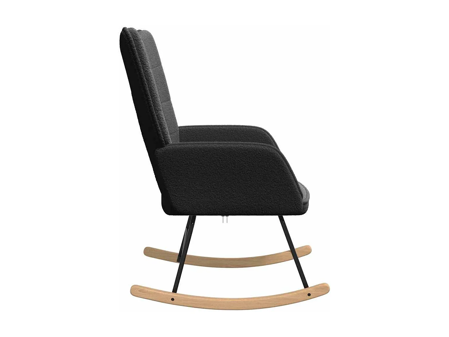 Schaukelstuhl | Schaukelsessel Schwarz Sherpa-Stoff SHL6218