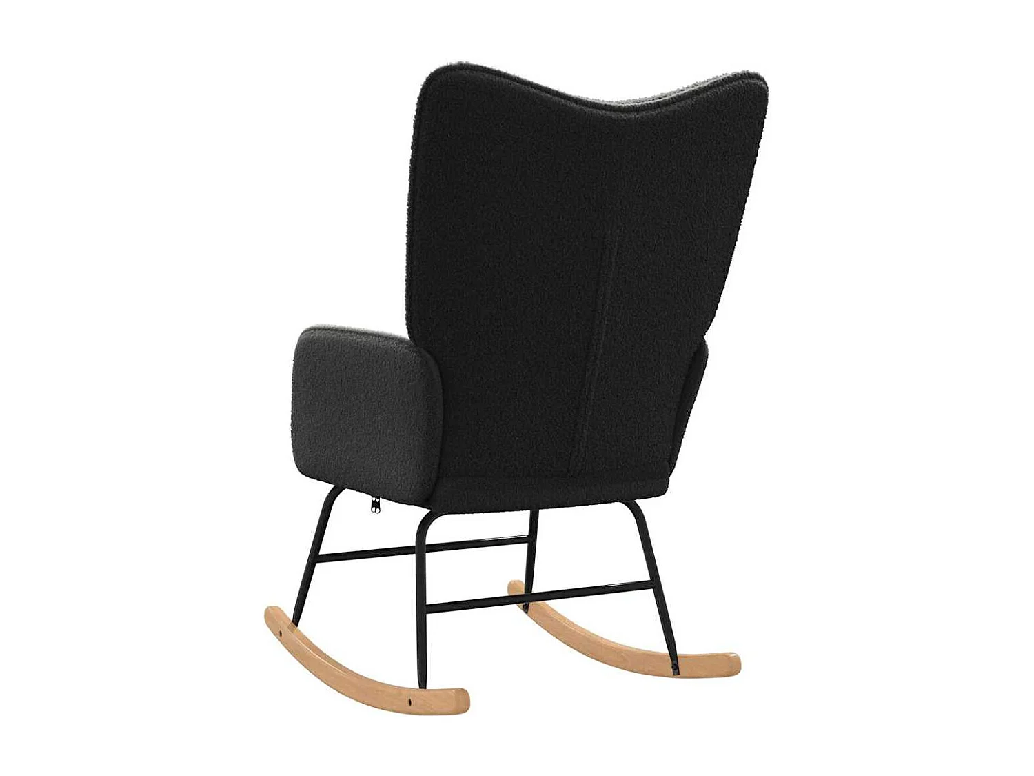 Schaukelstuhl | Schaukelsessel Schwarz Sherpa-Stoff SHL6218