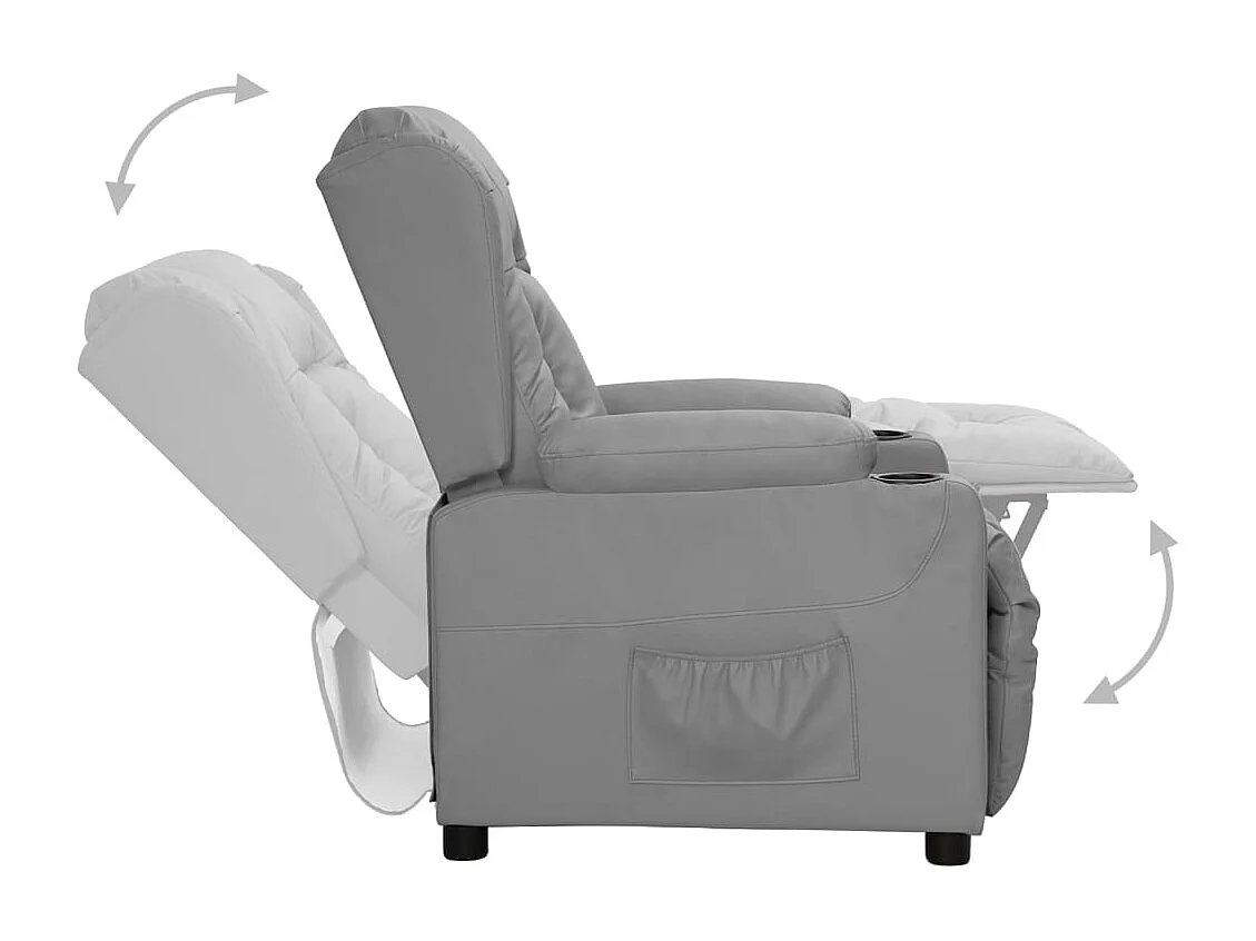 Poltrona elevatória couro artificial cinzento SHL404706