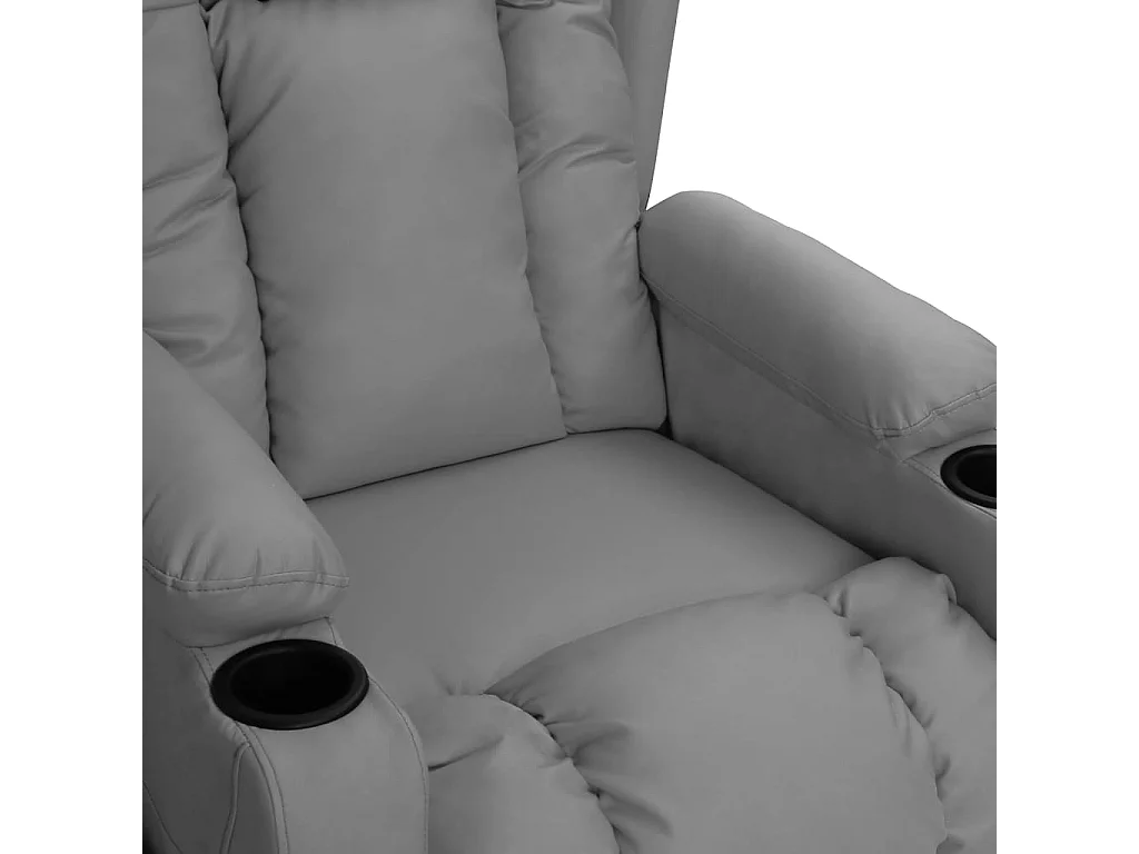 Poltrona elevatória couro artificial cinzento SHL404706