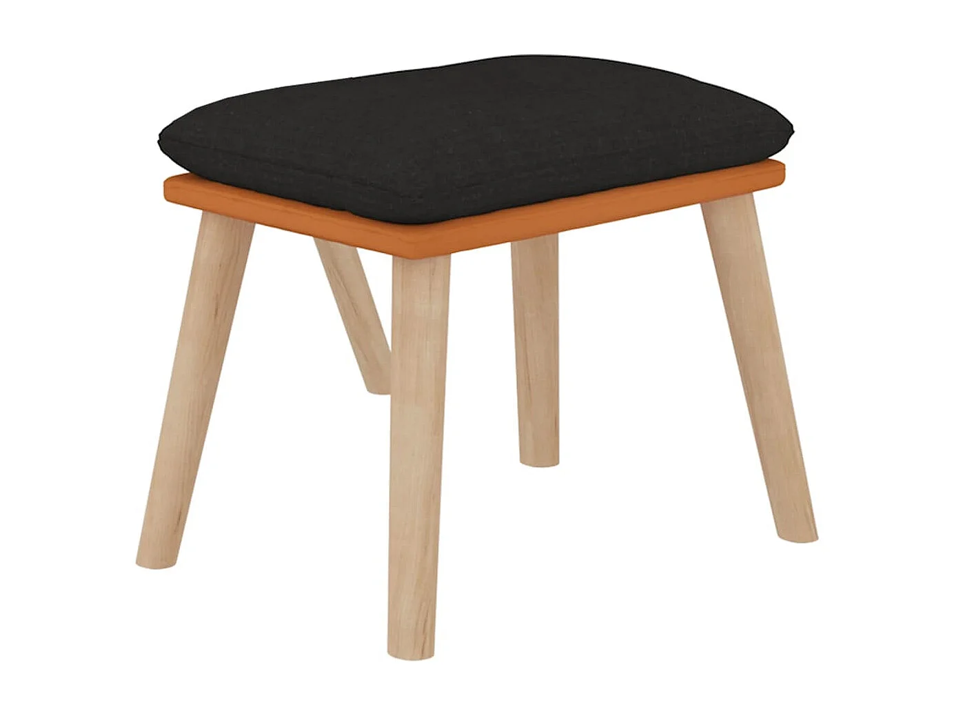 Relaxstoel | Fauteuil met voetenbankje kunstleer en stof zwart