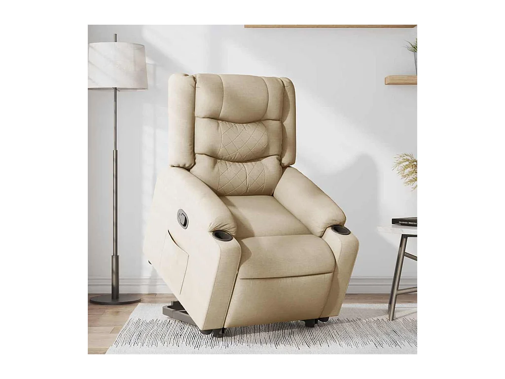 Sillón de relax | Sillón reclinable elevable de tela color crema SHL6068