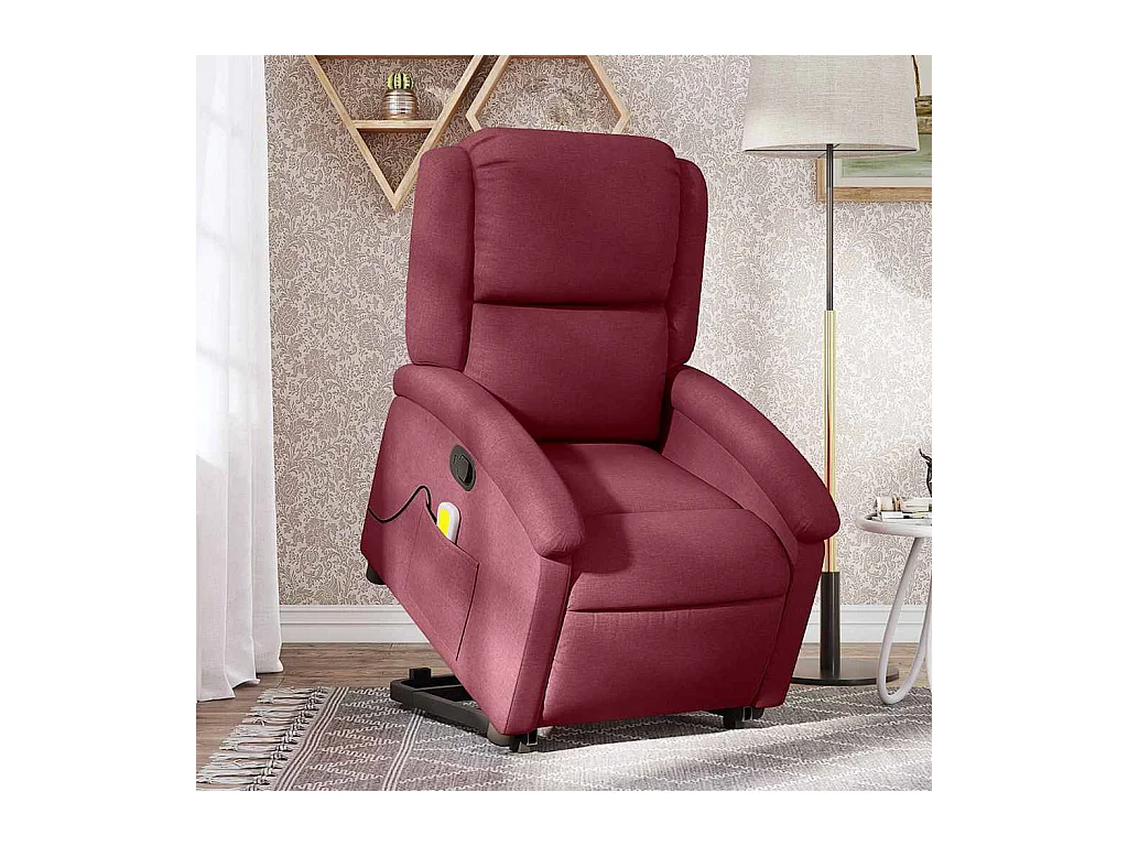 Fauteuil inclinable-Chaise de relax-Fauteuil salon rouge bordeaux tissu SHL2968