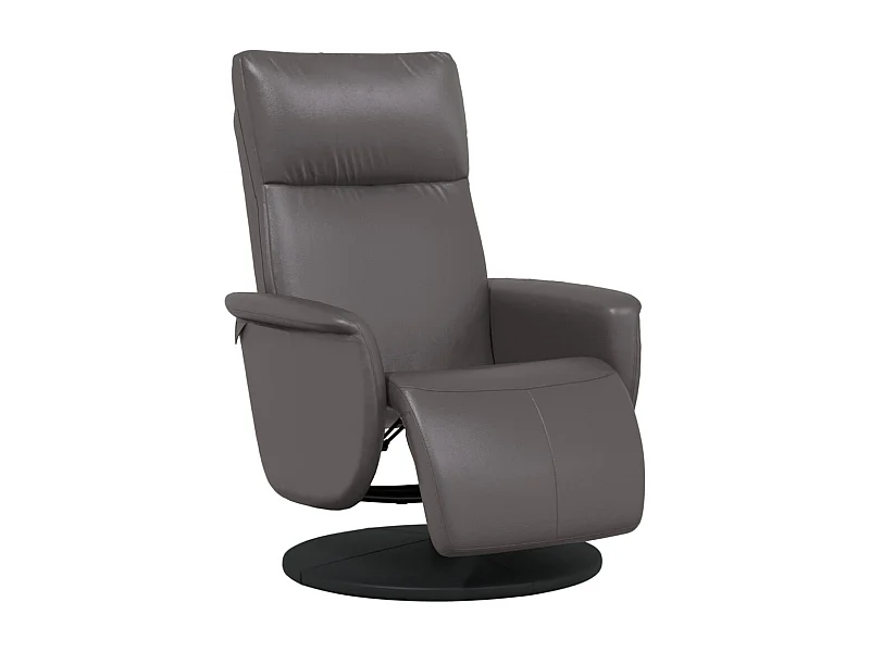 Sillón de relax | Sillón reclinable con reposapiés cuero sintético gris SHL9878