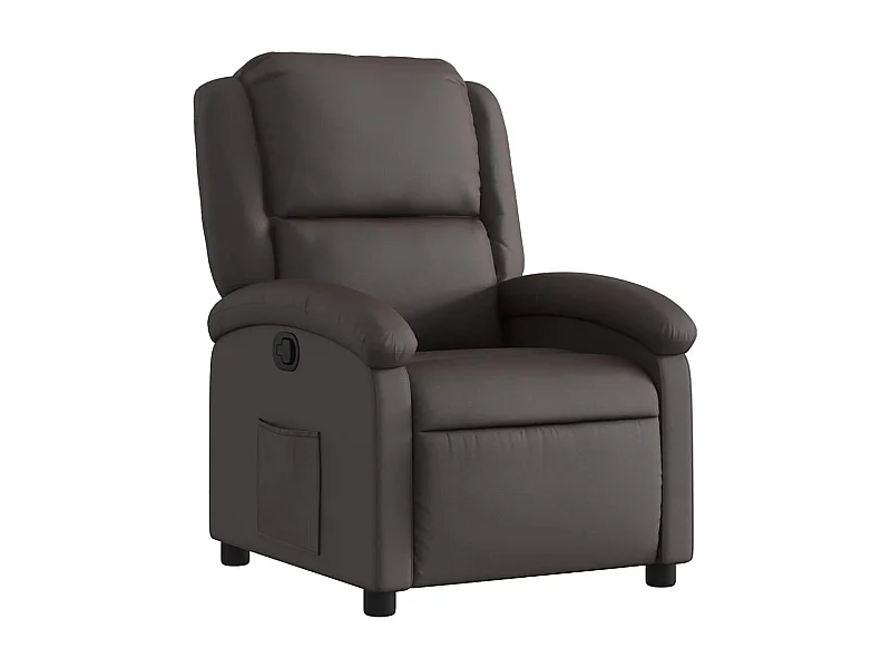 Sillón de relax | Sillón reclinable cuero auténtico marrón oscuro SHL8915