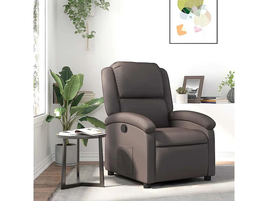 Relaxsessel | Lounge Sessel für Wohnzimmer Dunkelbraun Echtleder SHL67924