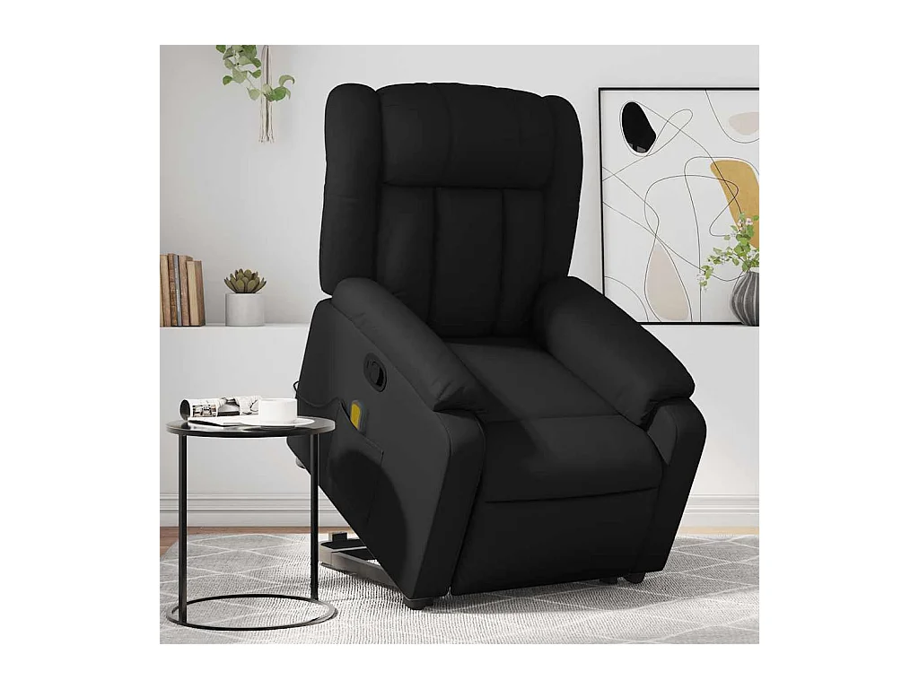 Sillón de relax | Sillón reclinable de masaje de pie cuero artificial negro SHL9232