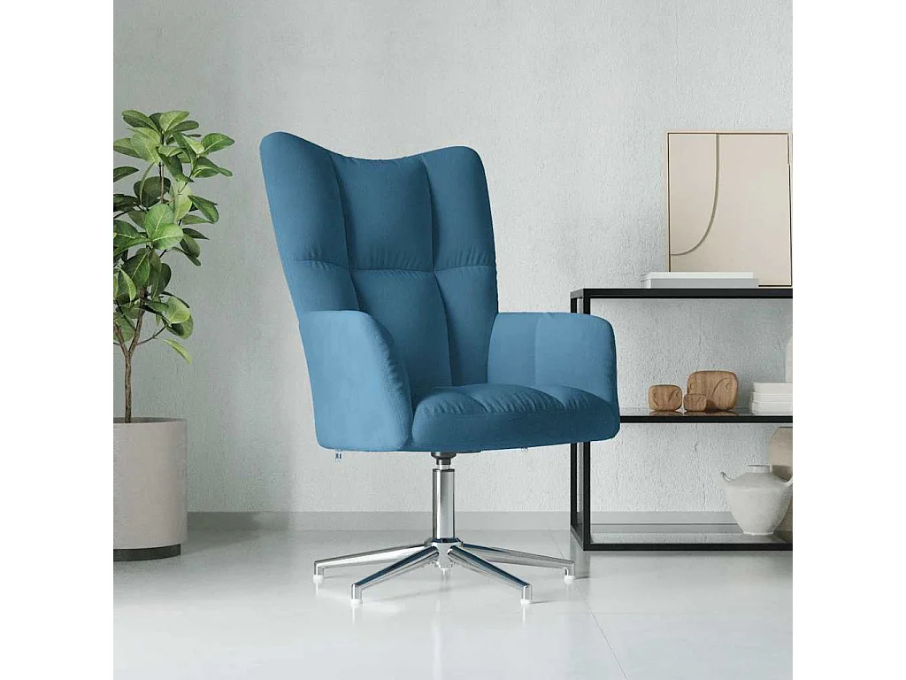 Relaxsessel | Lounge Sessel Blau Samt SHL47273