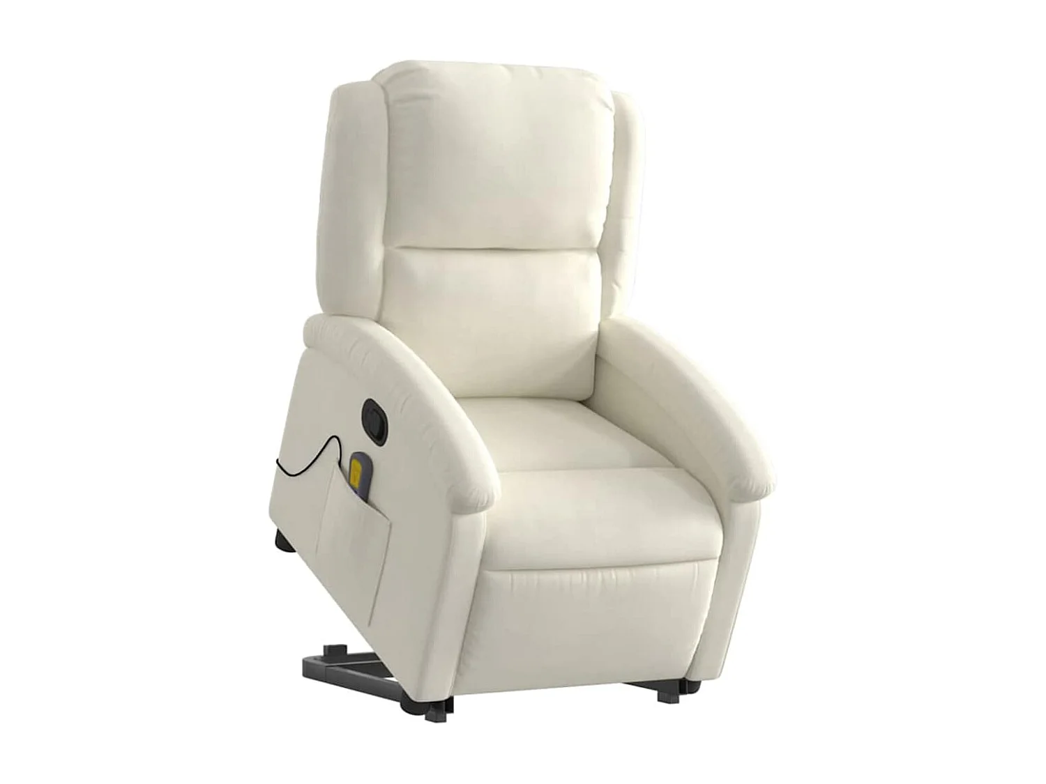 Fauteuil inclinable-Chaise de relax-Fauteuil de Massage Crème Velours SHL2782