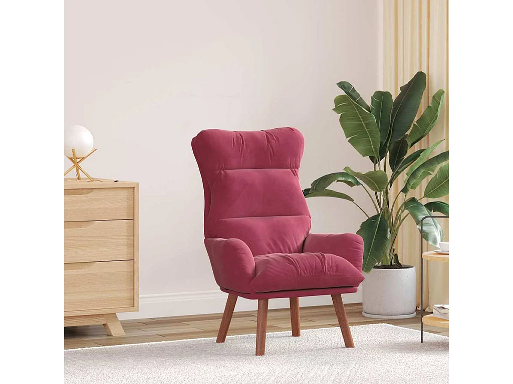 Sillón de relax | Silla Relax | Sillón de salón Rojo vino 69x74x93 cm Terciopelo SHL3511