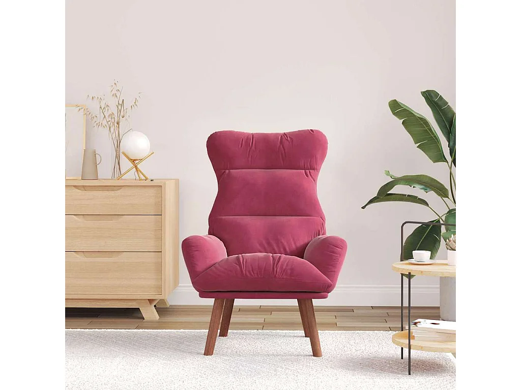 Sillón de relax | Silla Relax | Sillón de salón Rojo vino 69x74x93 cm Terciopelo SHL3511