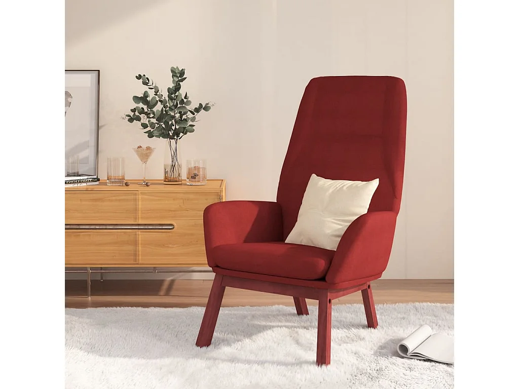 Poltrona | Cadeira Relax tecido vermelho tinto SHL532551