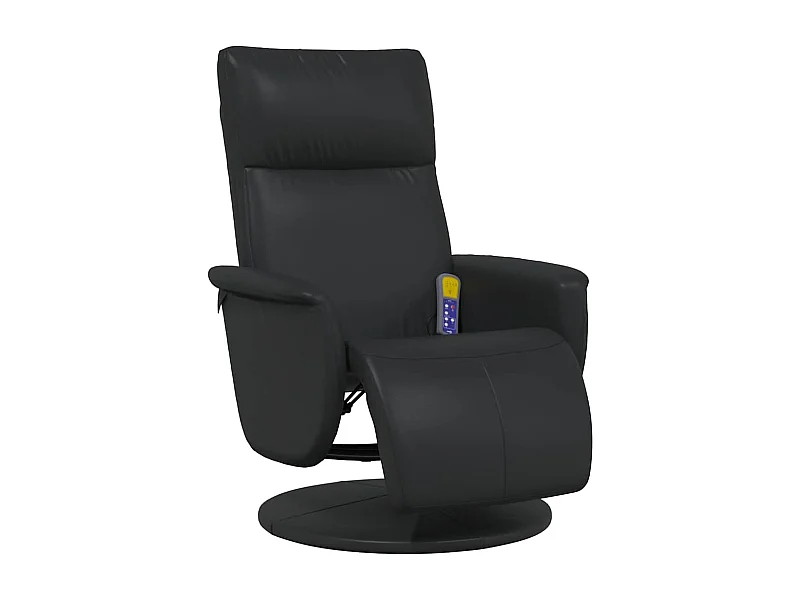 Fauteuil inclinable-Fauteuil de massage repose-pieds noir similicuir SHL1218