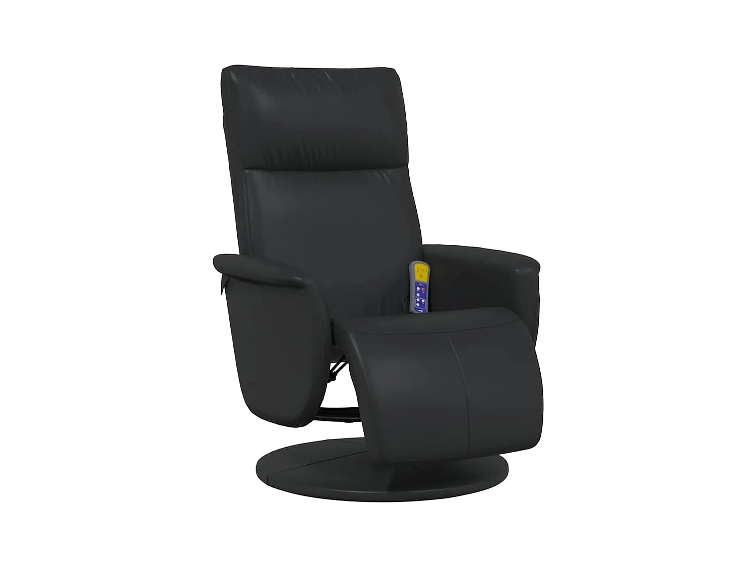 Sillón de relax | Sillón reclinable masaje con reposapiés cuero sintético negro SHL3201