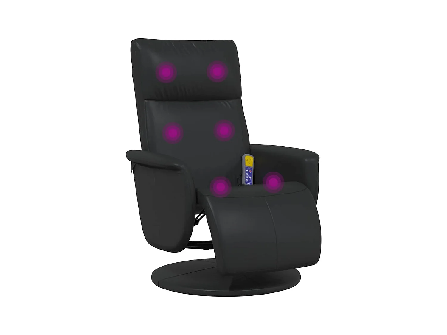 Sillón de relax | Sillón reclinable masaje con reposapiés cuero sintético negro SHL3201