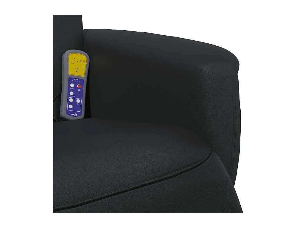 Sillón de relax | Sillón reclinable masaje con reposapiés cuero sintético negro SHL3201