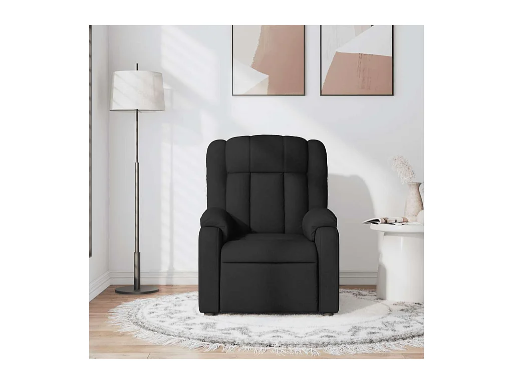 Sillón de relax | Sillón reclinable de masaje de tela negro SHL3946