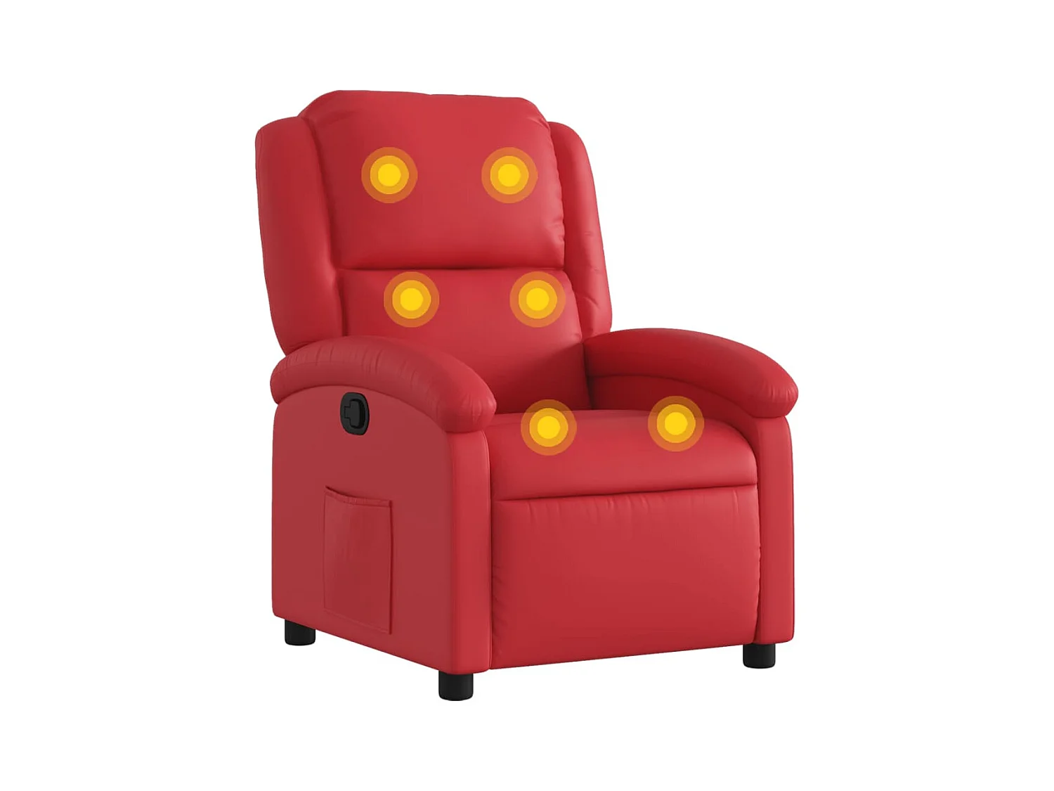 Fauteuil inclinable-Chaise de relax-Fauteuil de Massage rouge similicuir SHL3249