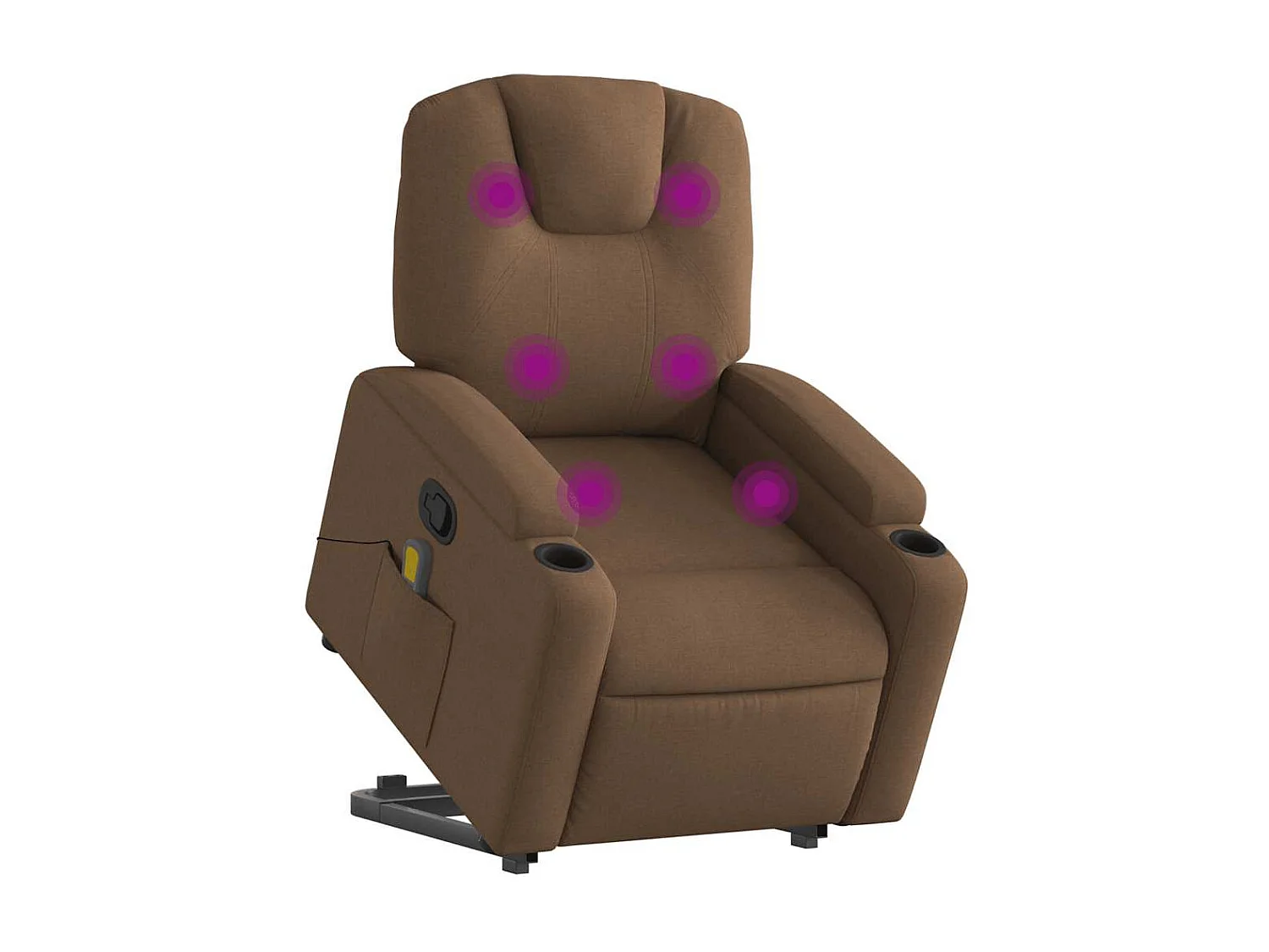 Sta-op-massagestoel elektrisch verstelbaar stof bruin