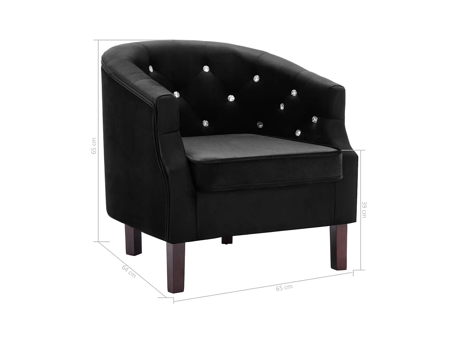 Fauteuil salon-Chaise d'appoint-Fauteuil noir velours SHL1548