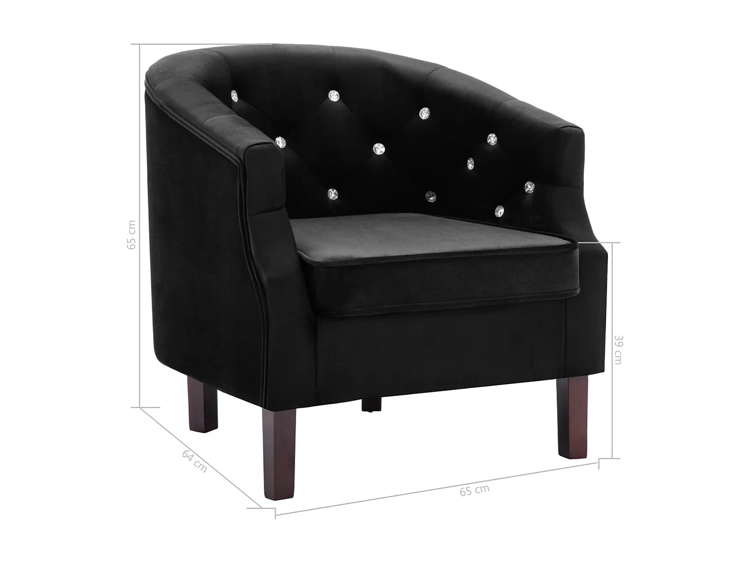 Relaxsessel | Lounge Sessel für Wohnzimmer Schwarz Samt SHL73457