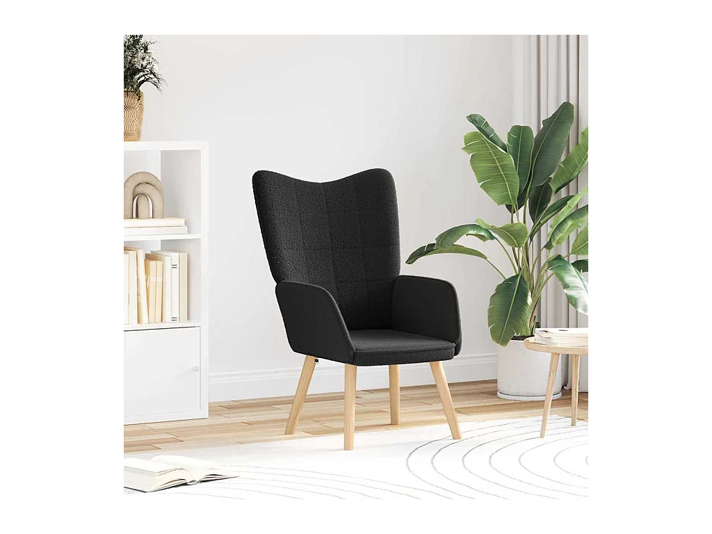 Poltrona | Cadeira de Sala | Cadeira Relaxante Preto 62x67x95.5 cm tecido SHL496569