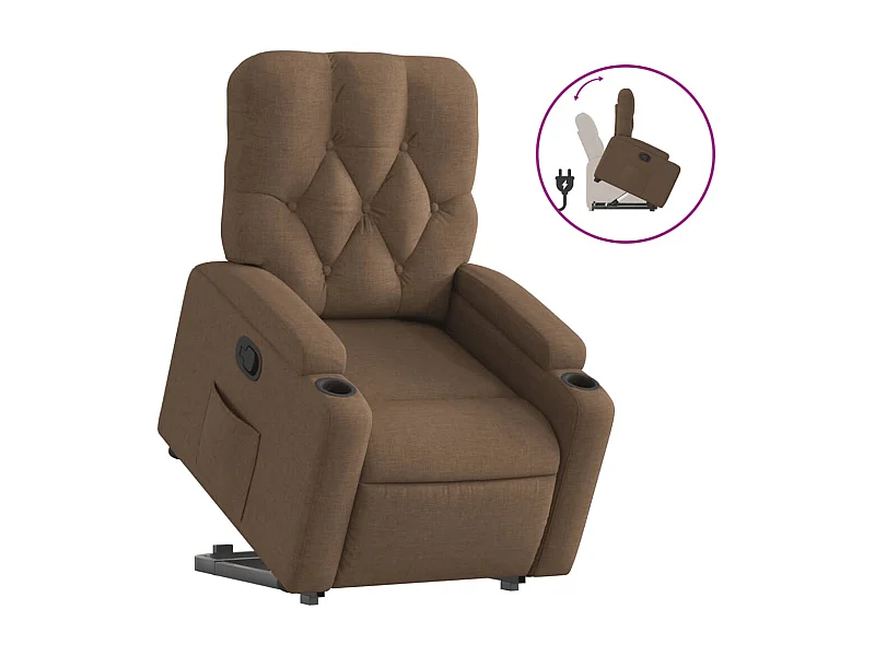 Fauteuil inclinable-Chaise de relax-Fauteuil salon Marron Tissu SHL1332