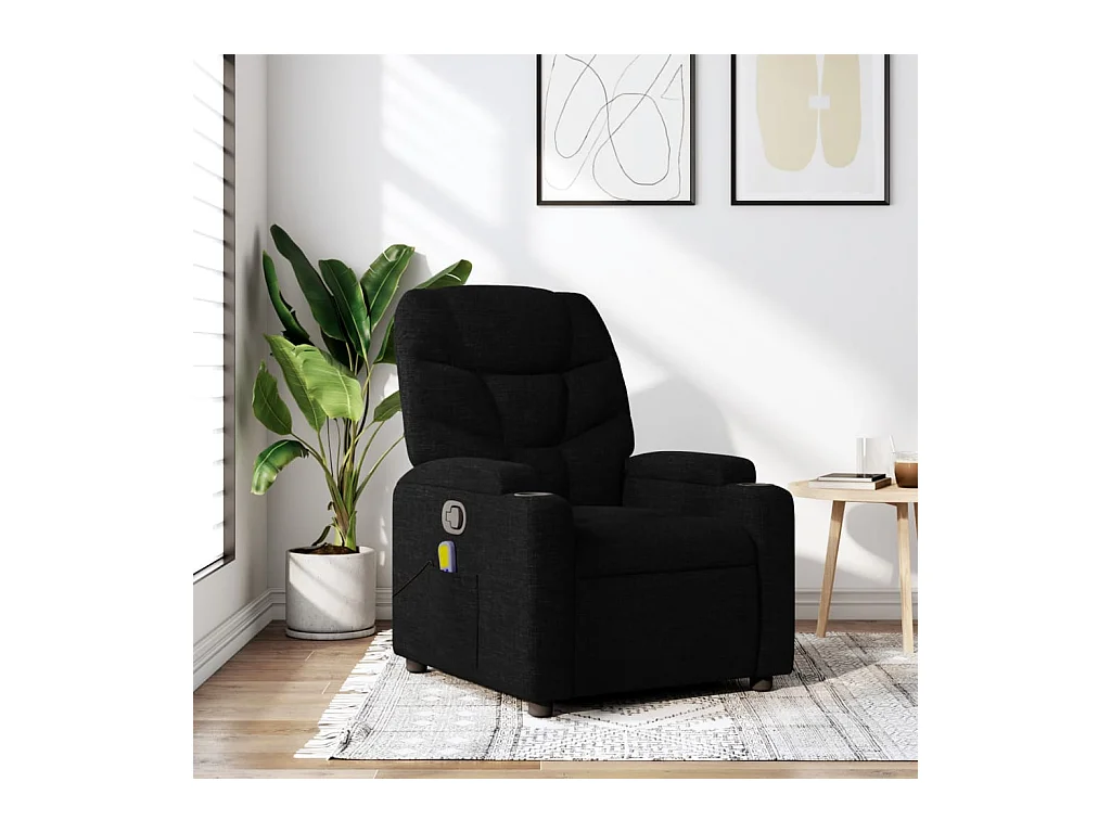 Fauteuil inclinable-Chaise de relax-Fauteuil de Massage noir tissu SHL2271
