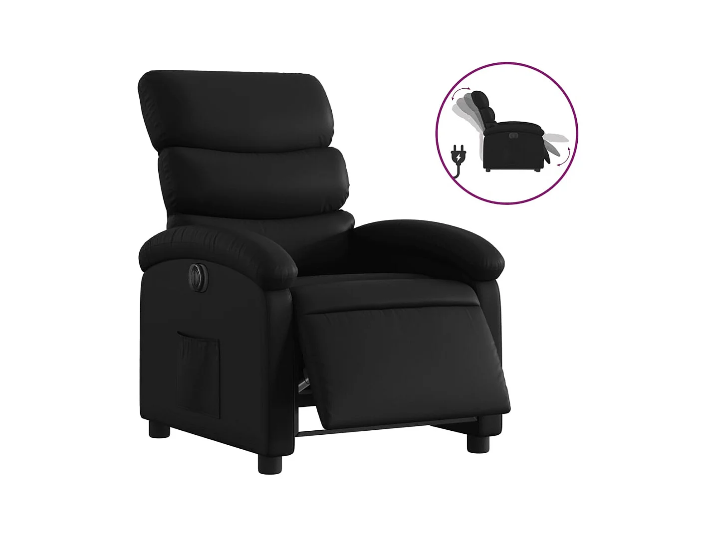 Sillón de relax | Silla | Sillón reclinable eléctrico de cuero sintético negro SHL9588