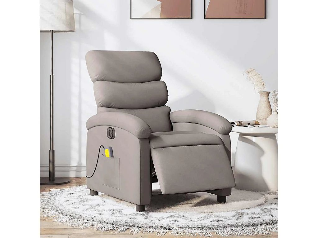 Fauteuil inclinable électrique-Fauteuil de massage pour Salon Taupe Tissu SHL1643