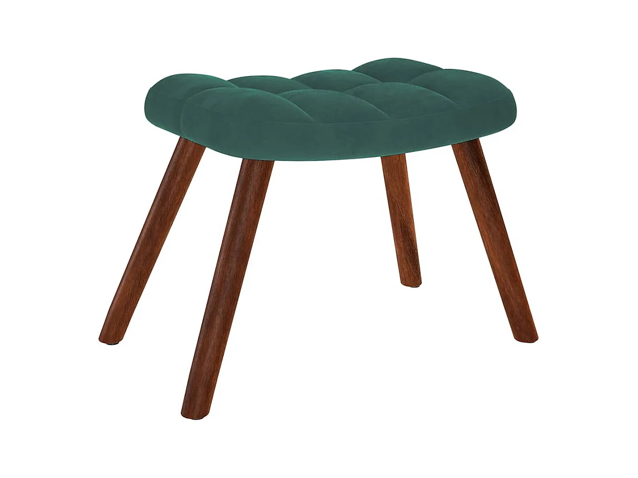 Sillón de relax | Sillón relajante con taburete de terciopelo verde oscuro SHL9949