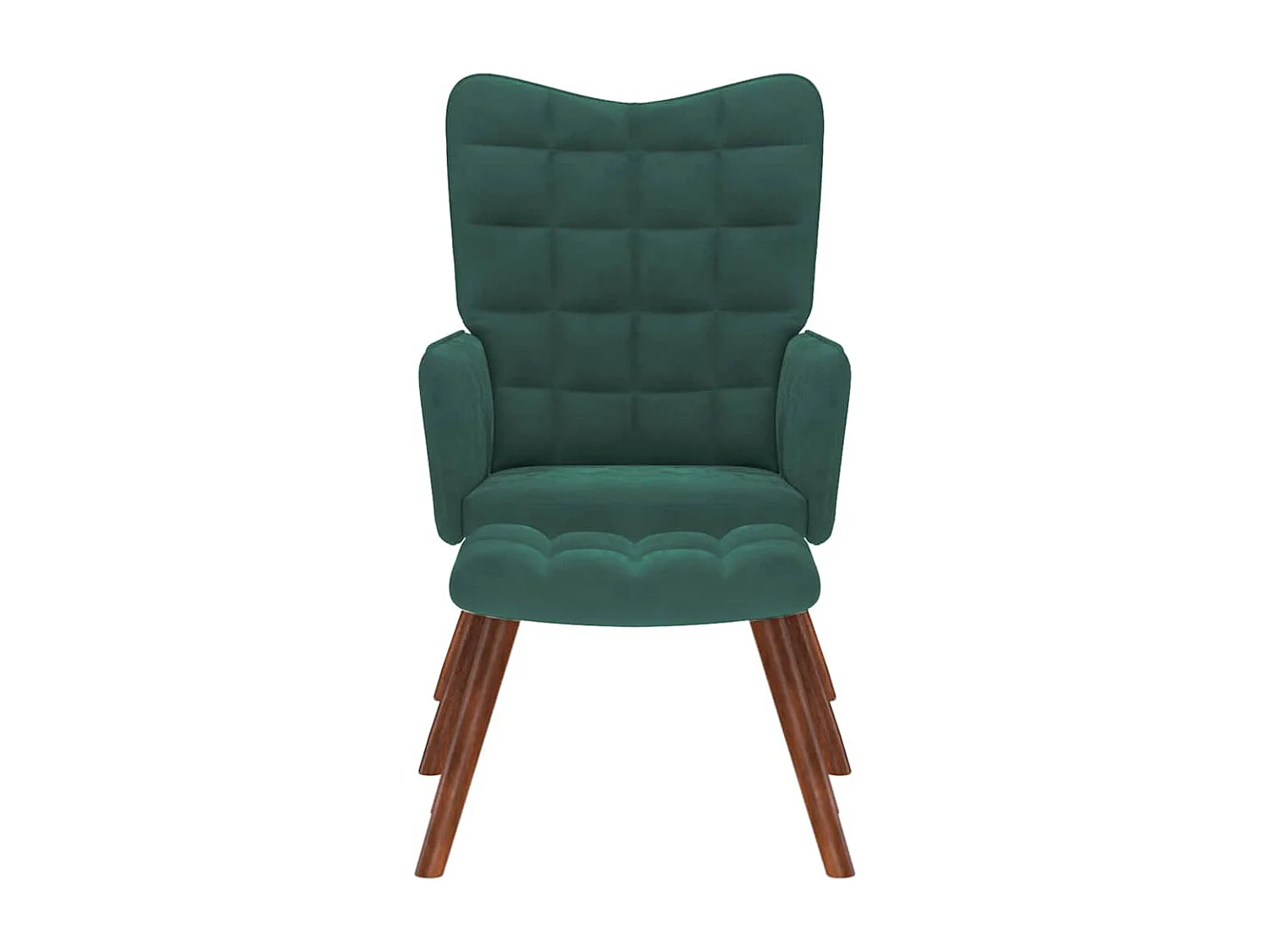 Relaxsessel mit Hocker | Lounge Sessel Dunkelgrün Samt SHL84076