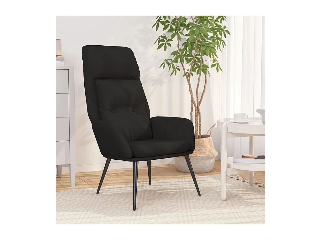 Sillón de relax | Silla de relax de cuero sintético de ante negro SHL7107
