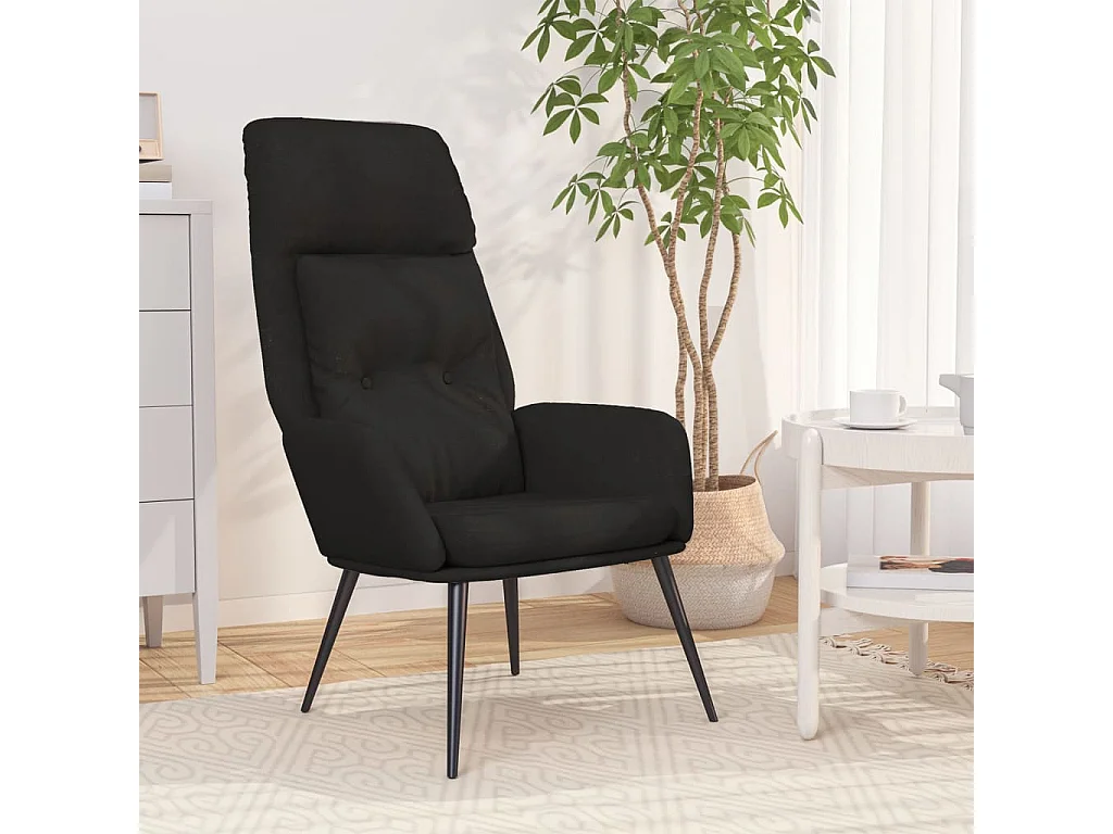 Relaxsessel | Lounge Sessel Schwarz Wildleder-Optik SHL27893